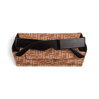 Fox and Leo glasses case - Vegan F&L Print Tan