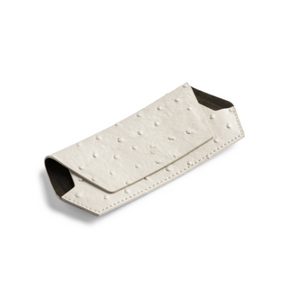 Fox and Leo glasses case Ostrich print - Stone