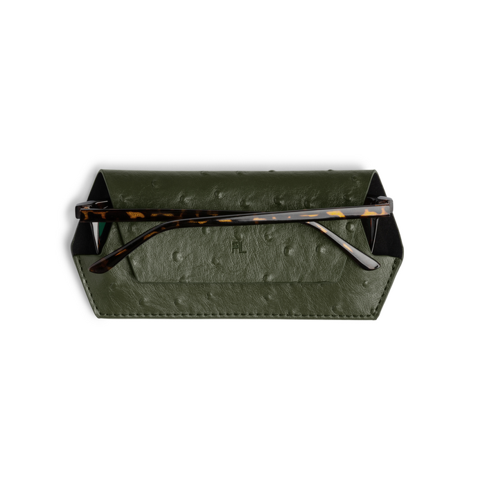 Slimline Glasses Case Ostrich print - Olive – Slimline Glasses Case Ostrich print - Olive