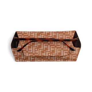 Fox and Leo glasses case - Vegan F&L Print Tan