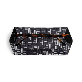 Fox and Leo glasses case - Vegan F&L Print Navy