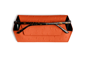 Fox and Leo glasses case Ostrich print - Ginger